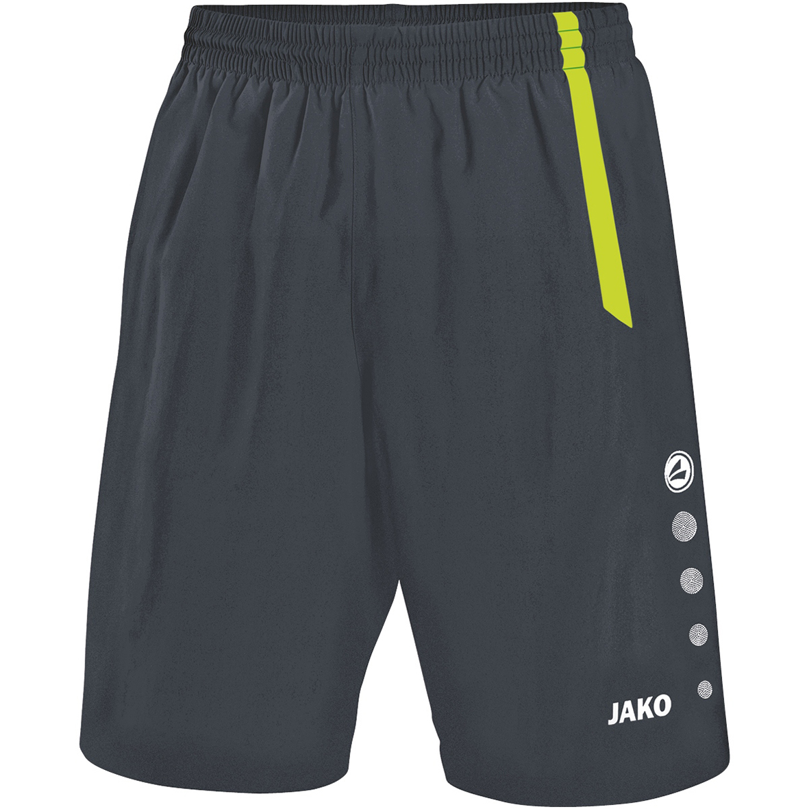SHORTS JAKO TURIN, ANTHRACITE-LIME KIDS.