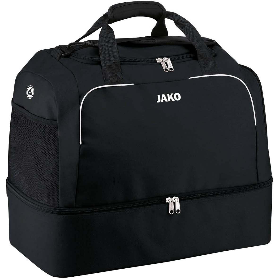 SPORTS BAG JAKO CLASSICO WITH BASE COMPARTMENT, BLACK.