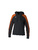 SUDADERA ERIMA EVO STAR CON CAPUCHA, NEGRO-NARANJA-MUJER