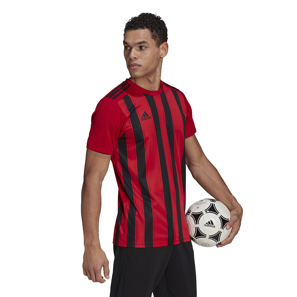 red and black striped jersey