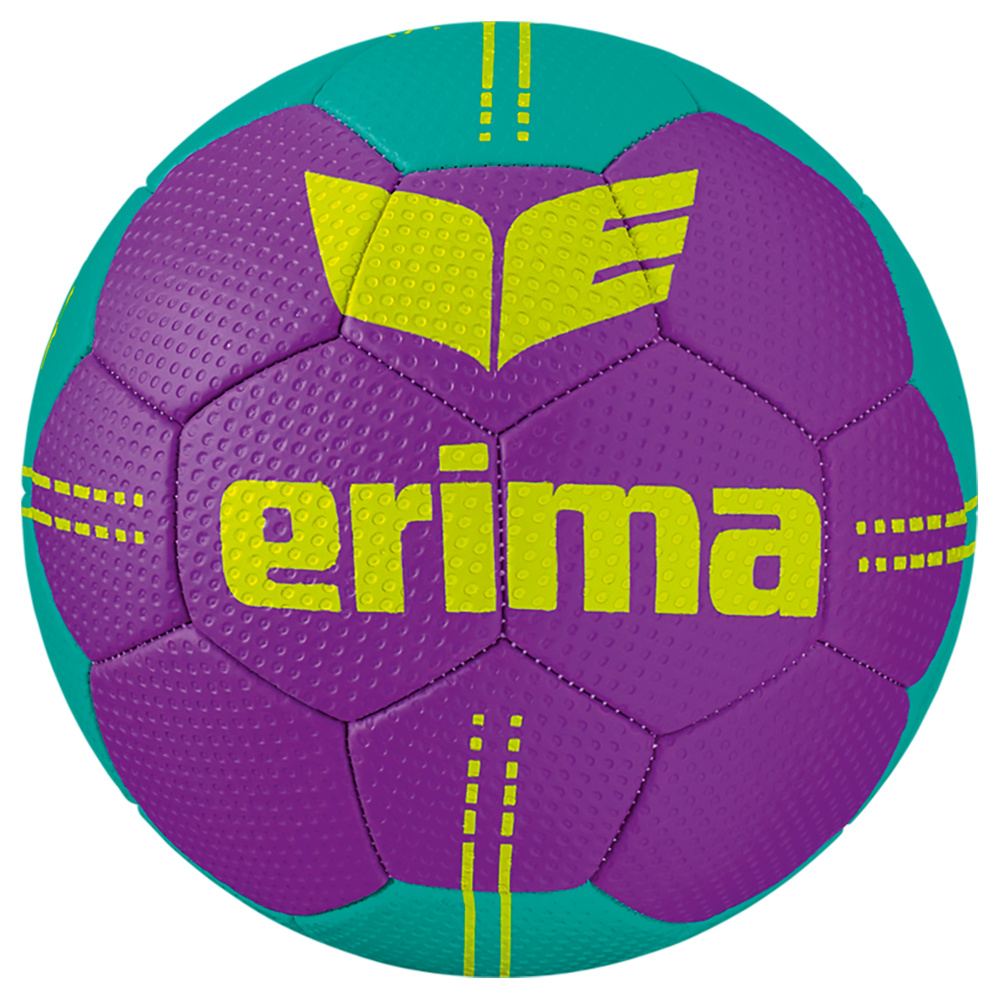 BALÓN DE BALONMANO ERIMA PURE GRIP JUNIOR, PÚRPURA-COLUMBIA. 