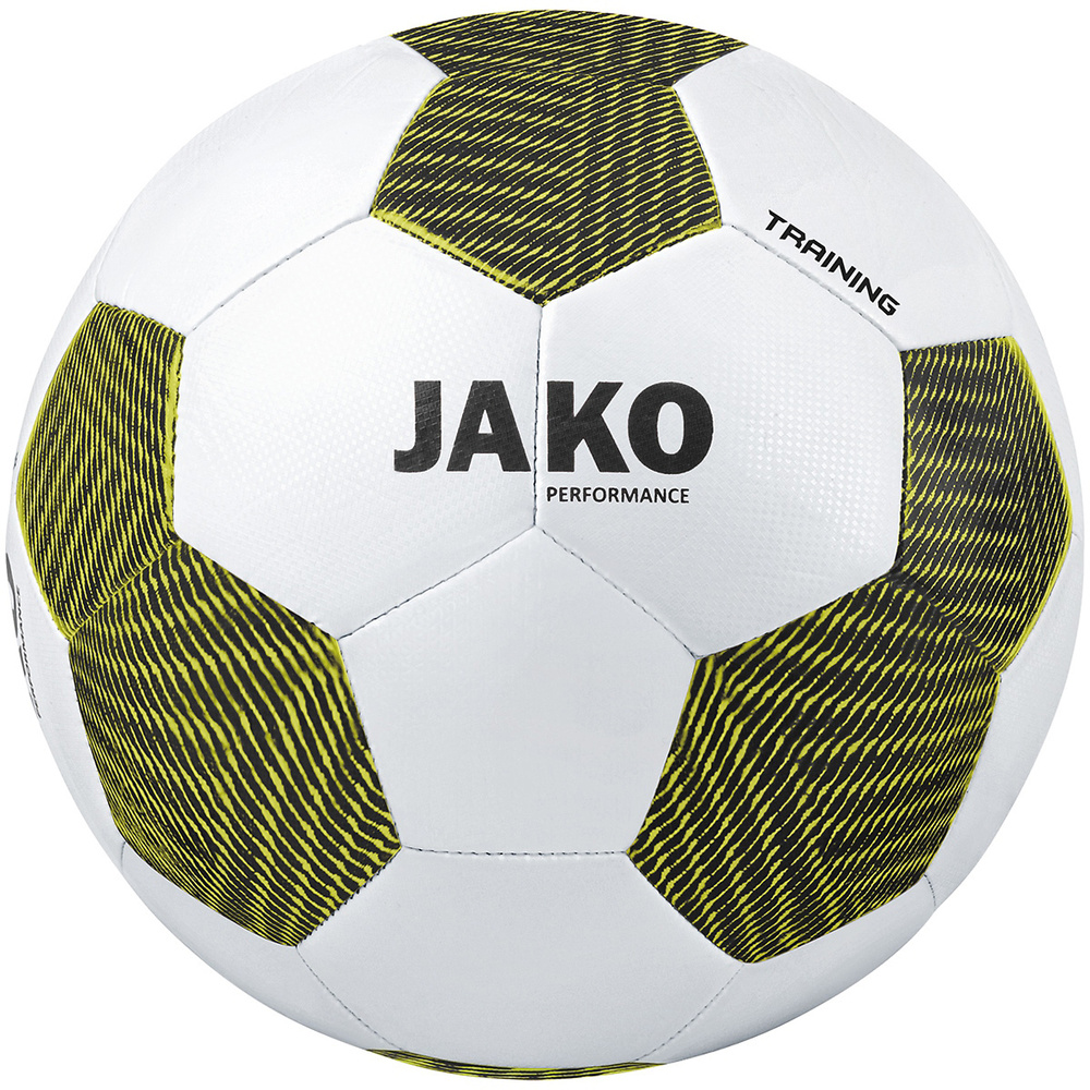 BALÓN DE ENTRENAMIENTO JAKO STRIKER 2.0, BLANCO-NEGRO-AMARILLO. 