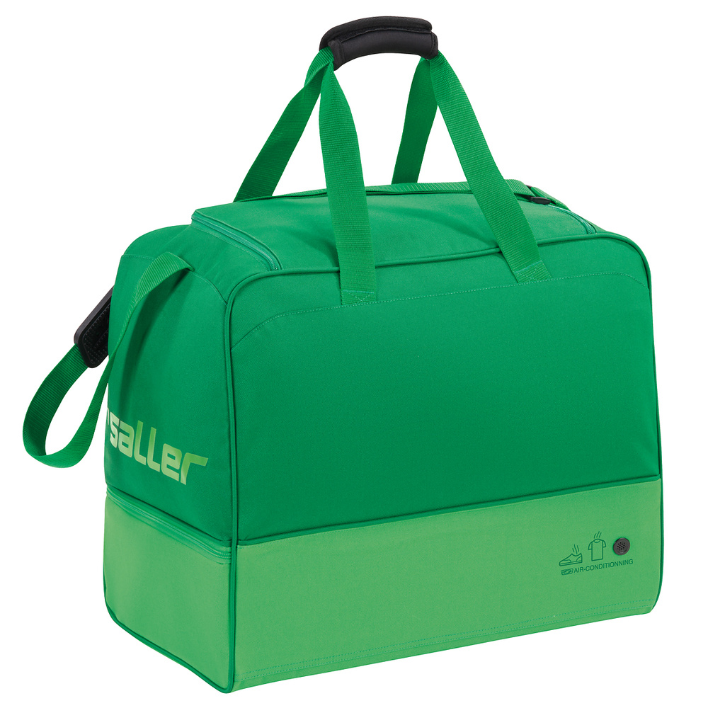 BOLSA CON ZAPATILLERO SALLERX.72, VERDE-ESMERALDA-BLANCO. 