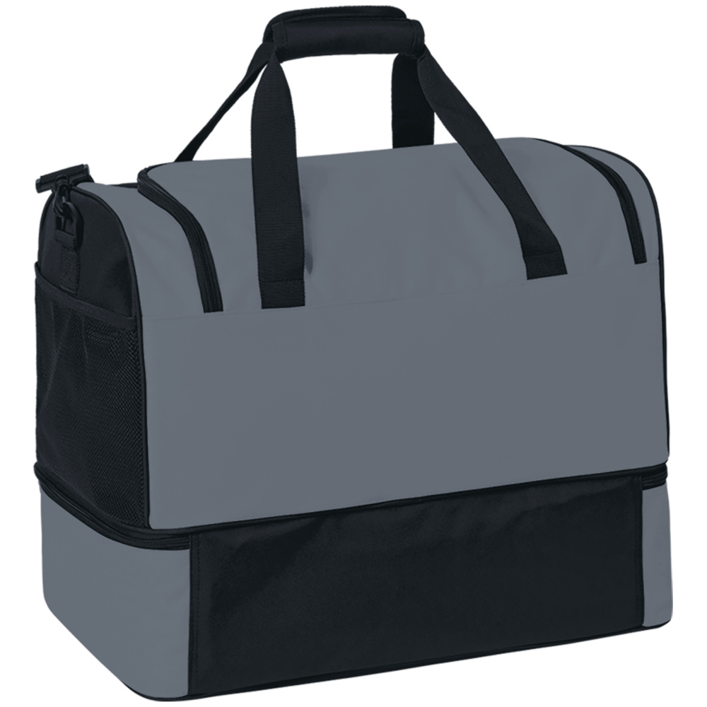 BOLSA DE DEPORTE CON ZAPATILLERO ERIMA SIX WINGS, GRIS PIZARRA-NEGRA. 