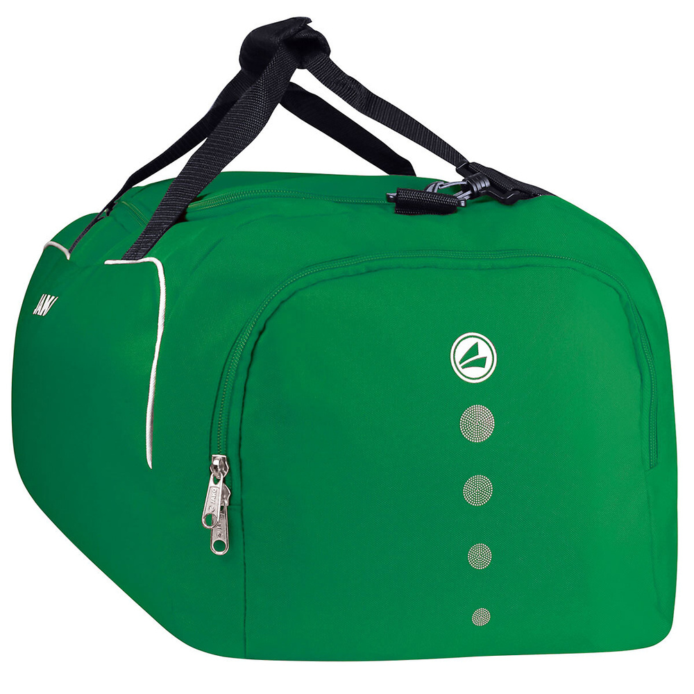 BOLSA DE DEPORTE JAKO CLASSICO CON COMPARTIMENTOS HÚMEDOS LATERALES, VERDE. 