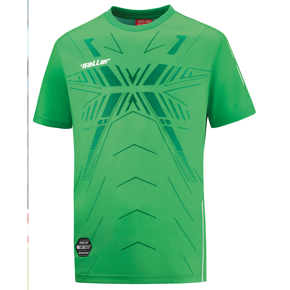 CAMISETA DE MANGA CORTA TRAININGS-TEE SALLERX.72, VERDE-ESMERALDA-BLANCO UNISEX. 