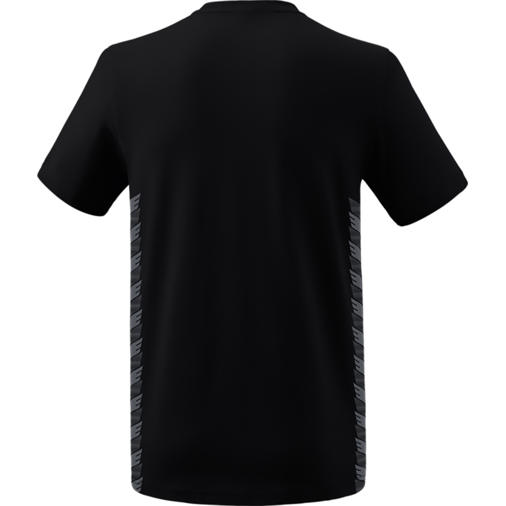 CAMISETA ERIMA ESSENTIAL TEAM, NEGRA-GRIS PIZARRA HOMBRE. 