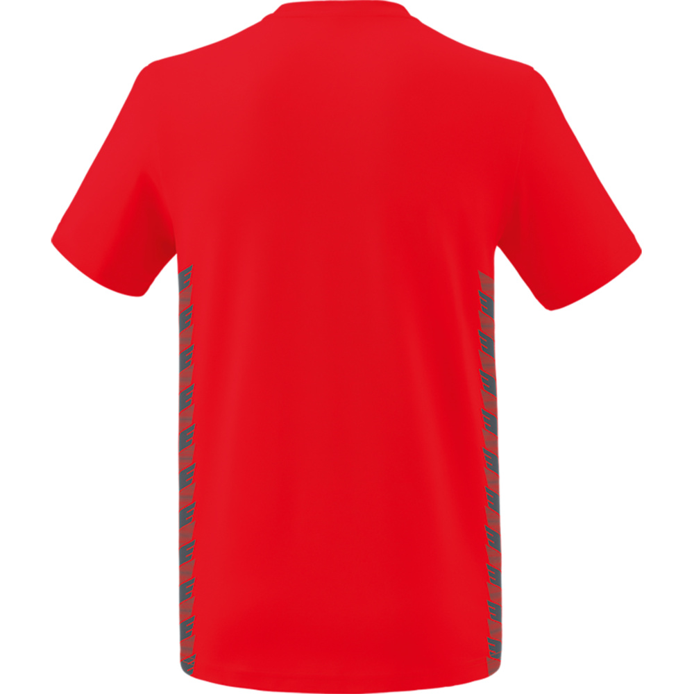 CAMISETA ERIMA ESSENTIAL TEAM, ROJA-GRIS PIZARRA NIÑO. 