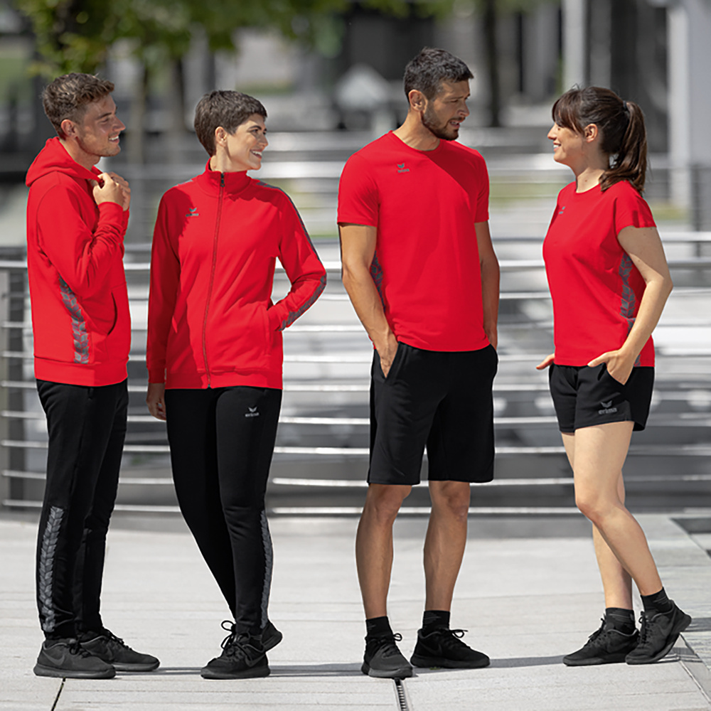 CAMISETA ERIMA ESSENTIAL TEAM, ROJA-GRIS PIZARRA NIÑO. 