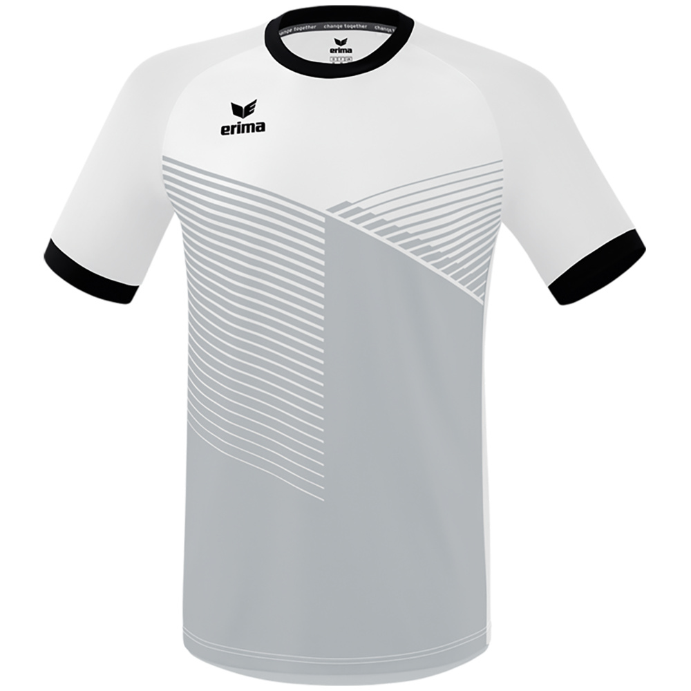 CAMISETA ERIMA MANTUA, BLANCA-NEGRA NIÑO. 