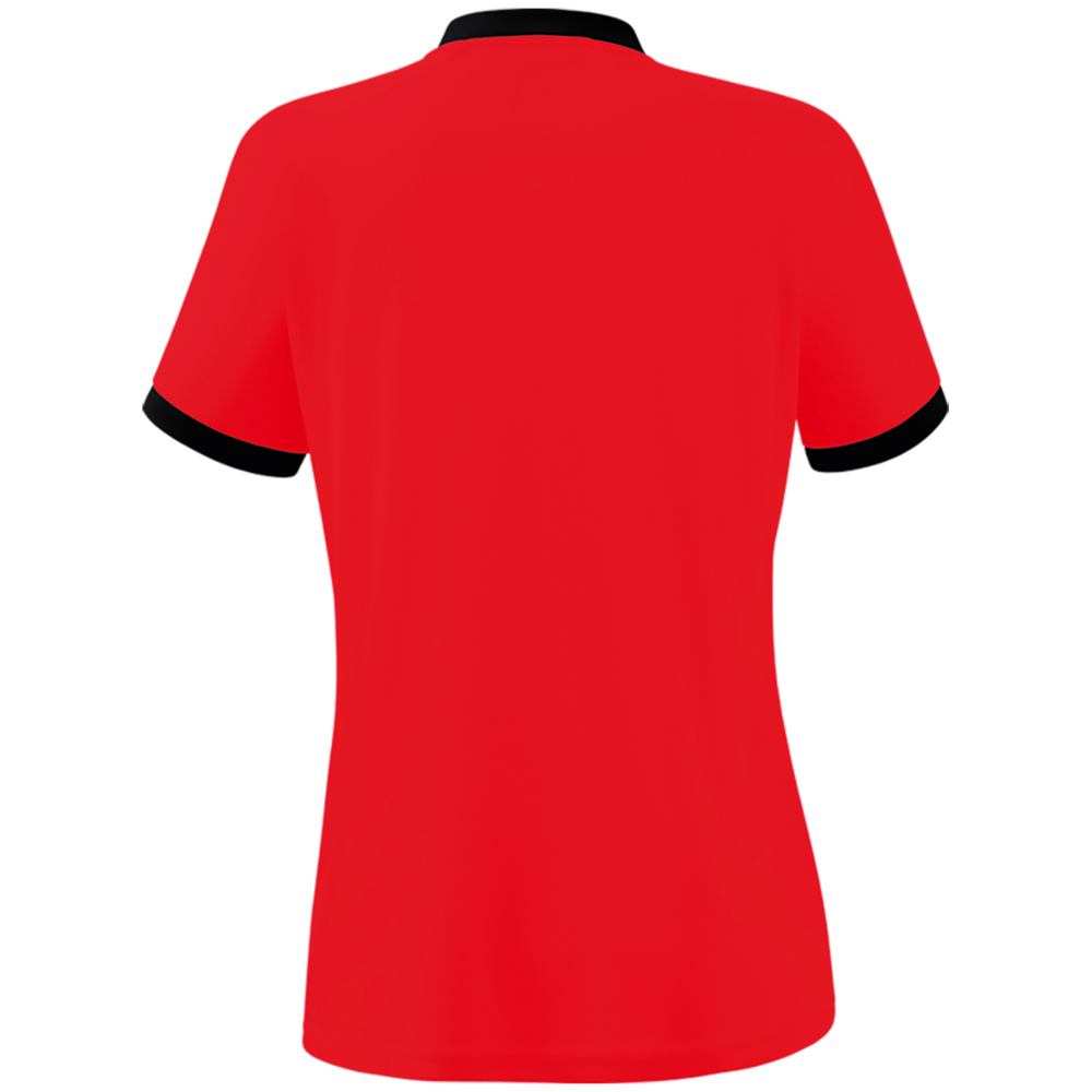 CAMISETA ERIMA MANTUA, ROJA-NEGRA MUJER. 