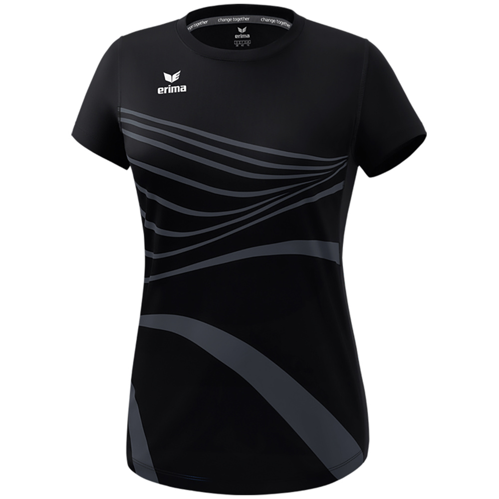 CAMISETA ERIMA RACING, NEGRA MUJER. 