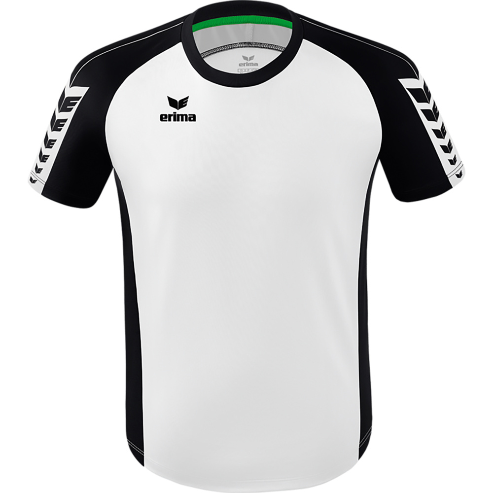 CAMISETA ERIMA SIX WINGS MANGA CORTA, BLANCA-NEGRA HOMBRE. 