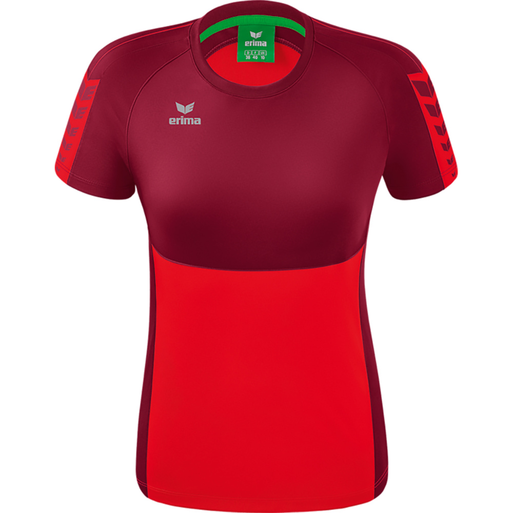 Jersey manga larga acanalado rojo mujer