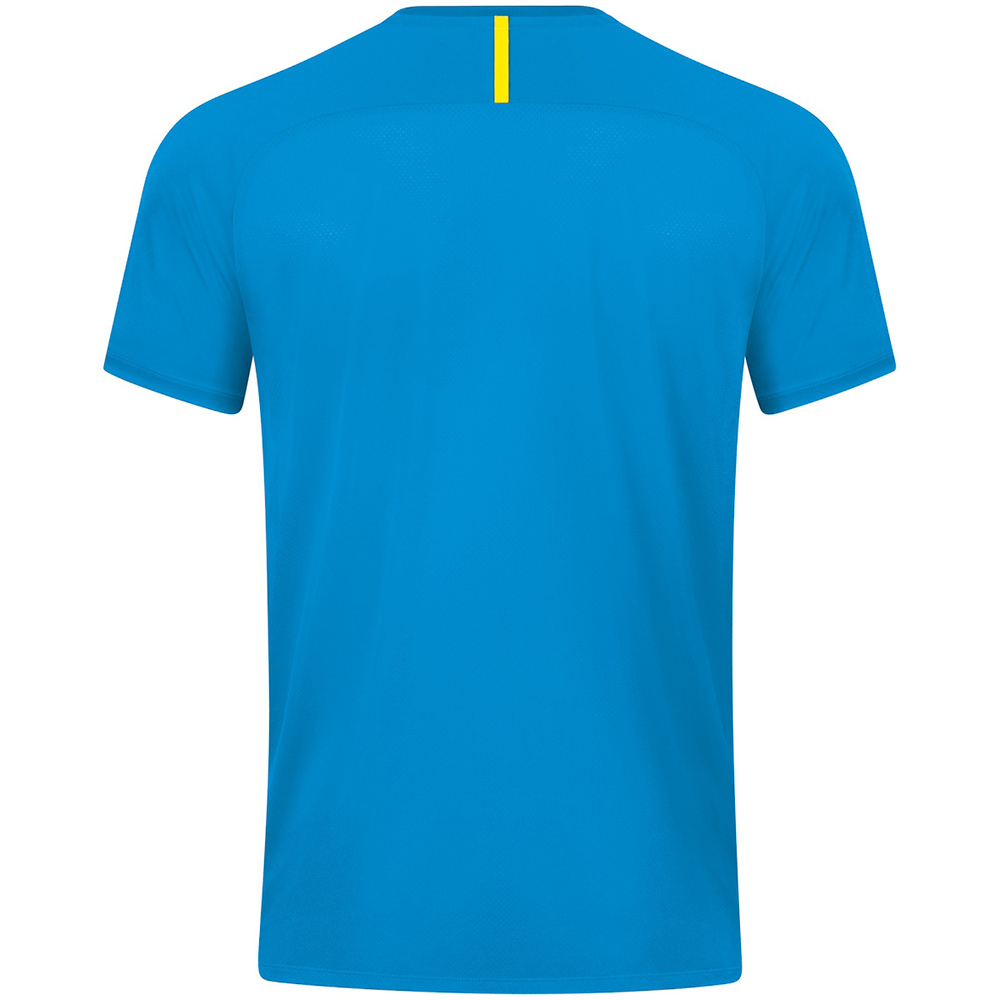 CAMISETA JAKO CHALLENGE MANGA CORTA, AZUL JAKO-AMARILLO NEÓN HOMBRE. 