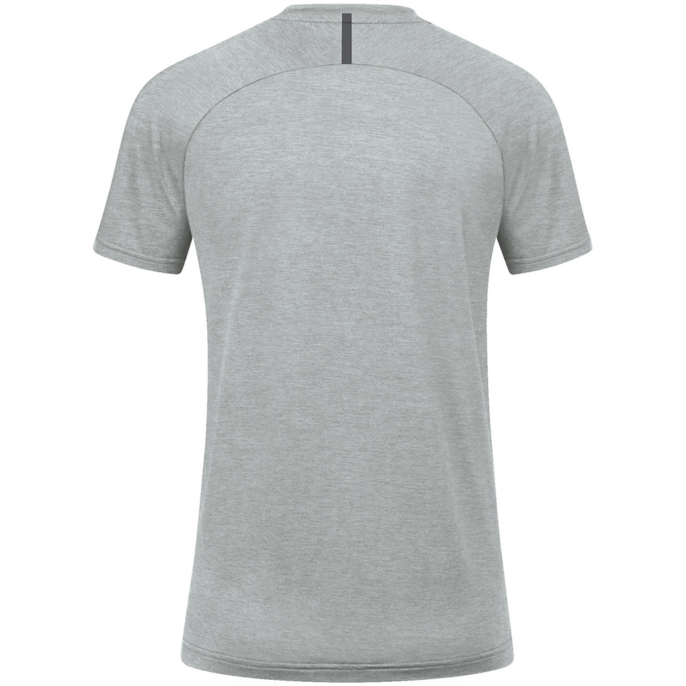 CAMISETA JAKO CHALLENGE MANGA CORTA, GRIS MELANGE-ANTRACITA MUJER. 