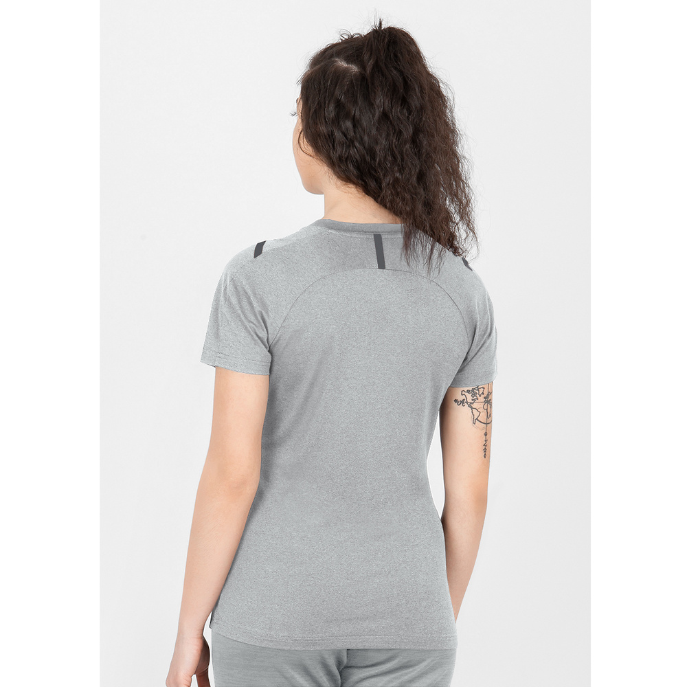 CAMISETA JAKO CHALLENGE MANGA CORTA, GRIS MELANGE-ANTRACITA MUJER. 