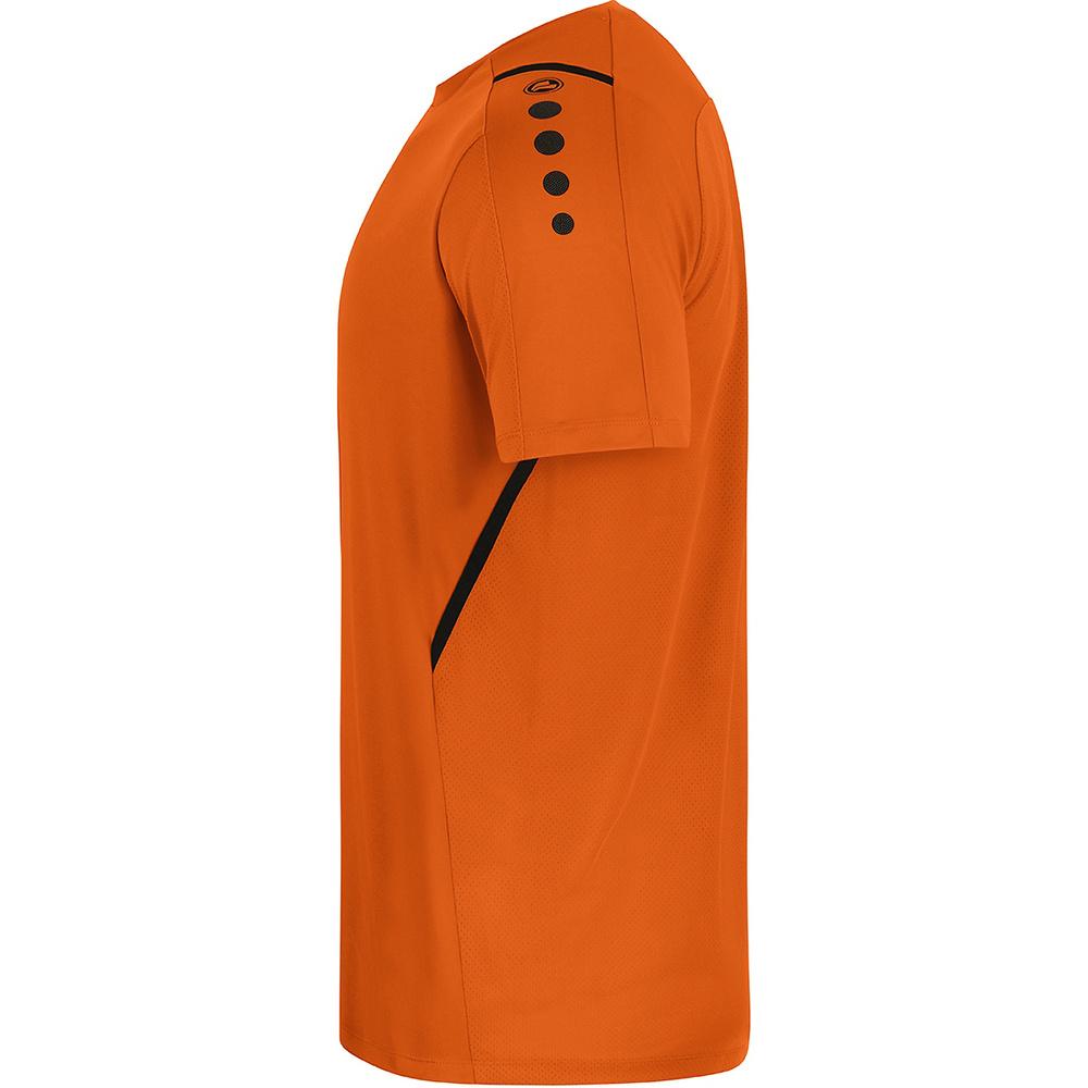 CAMISETA JAKO CHALLENGE MANGA CORTA, NARANJA-NEGRA HOMBRE. 