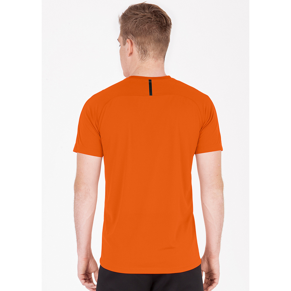 CAMISETA JAKO CHALLENGE MANGA CORTA, NARANJA-NEGRA HOMBRE. 