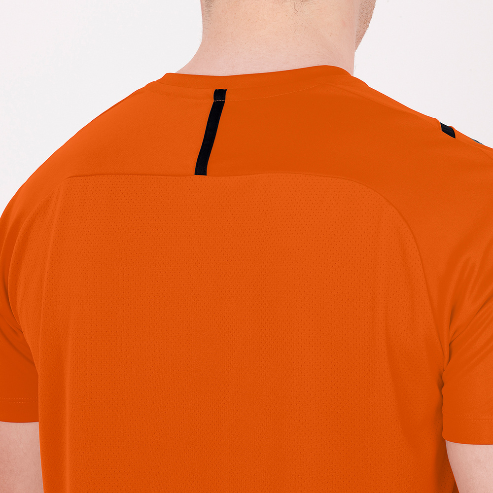 CAMISETA JAKO CHALLENGE MANGA CORTA, NARANJA-NEGRA HOMBRE. 