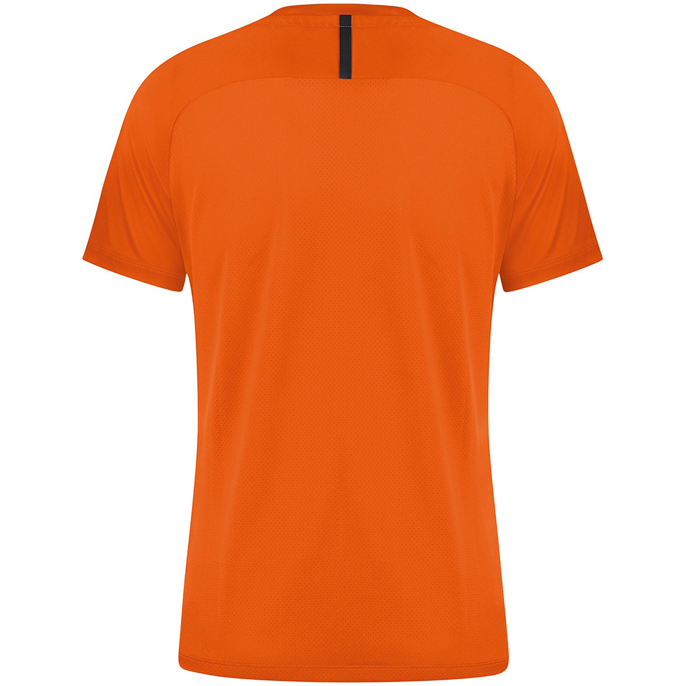 CAMISETA JAKO CHALLENGE MANGA CORTA, NARANJA-NEGRA MUJER. 