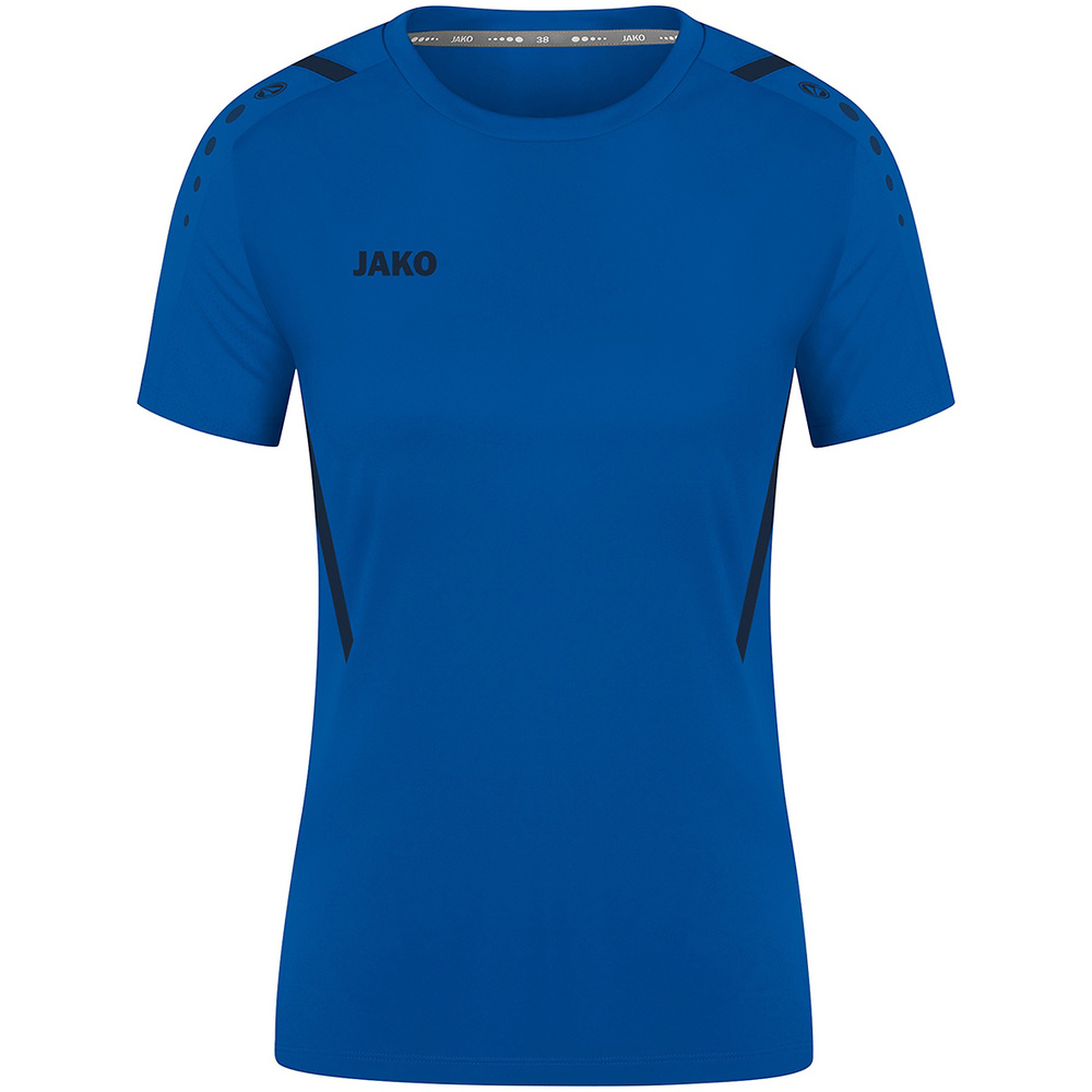 CAMISETA JAKO CHALLENGE MANGA CORTA, ROYAL-MARINO MUJER. 