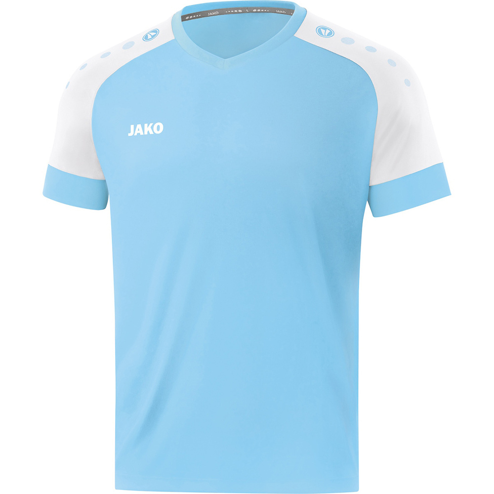 CAMISETA JAKO CHAMP 2.0 MANGA CORTA, CELESTE-BLANCA HOMBRE. 