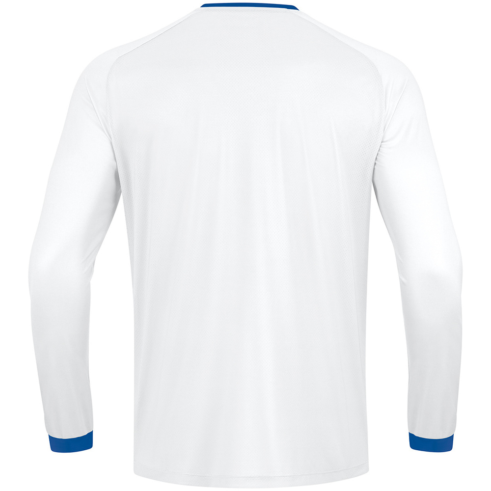 CAMISETA JAKO INTER MANGA LARGA, BLANCA-ROYAL NIÑO. 