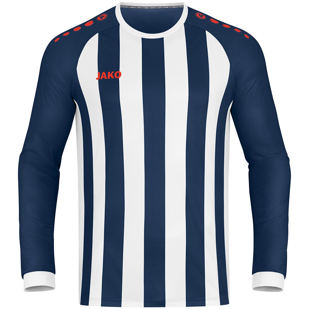 CAMISETA JAKO INTER MANGA LARGA, MARINO-BLANCA-LLAMA HOMBRE. 