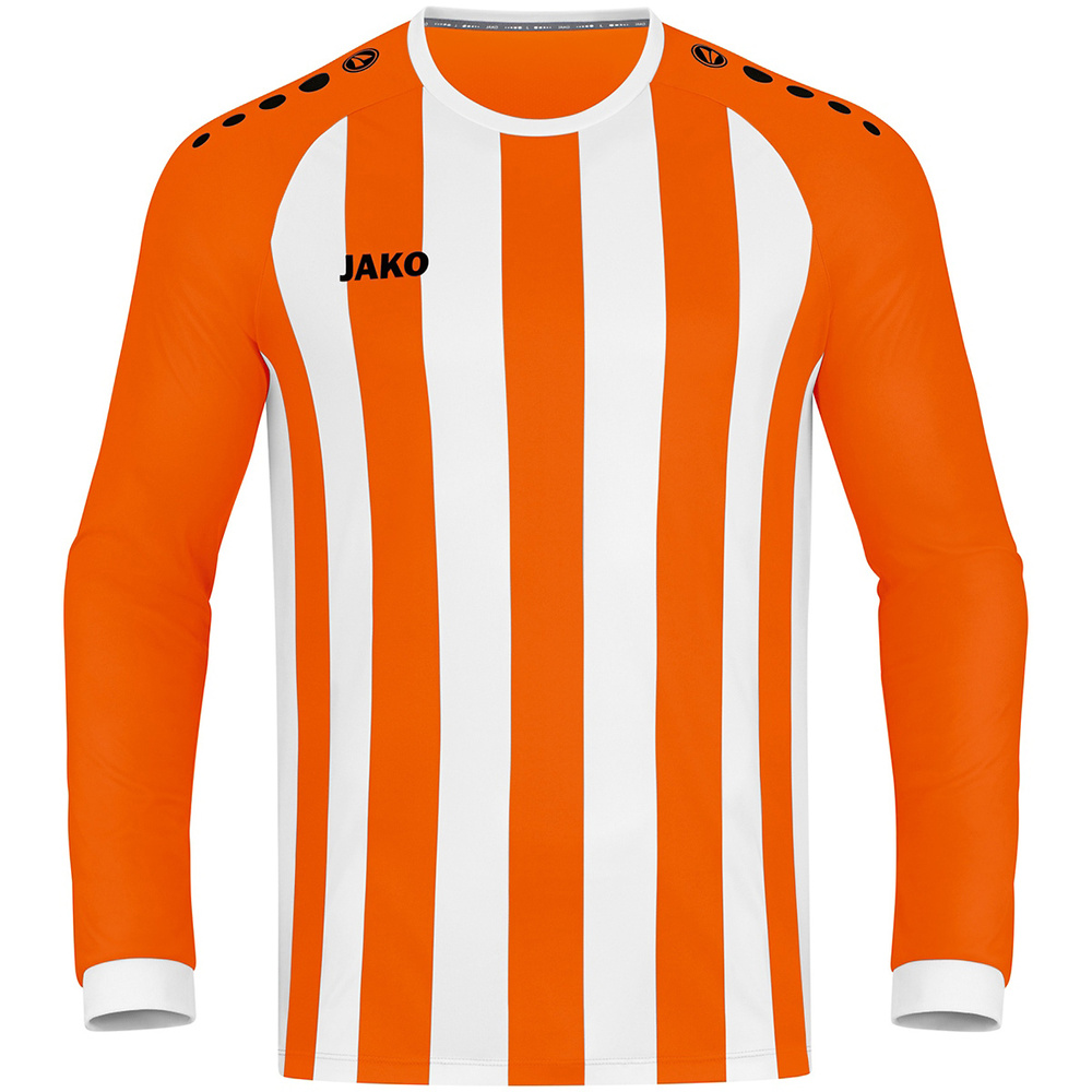 CAMISETA JAKO INTER MANGA LARGA, NARANJA NEÓN-BLANCA HOMBRE. 