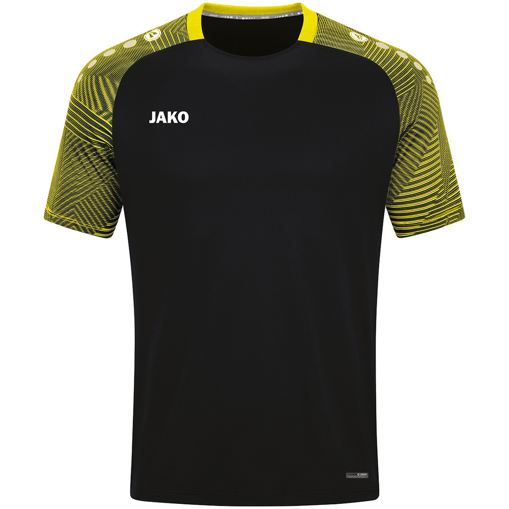 CAMISETA JAKO PERFORMANCE, NEGRA-AMARILLA HOMBRE. 