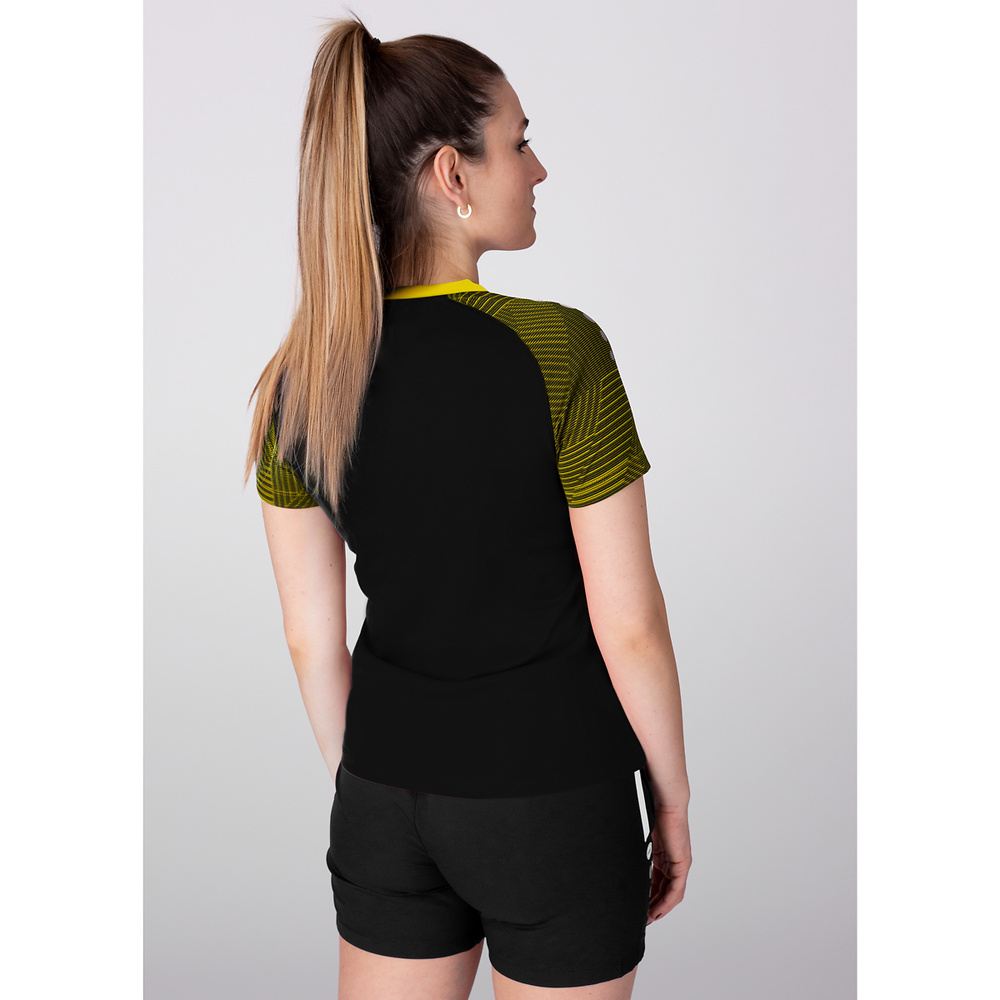 CAMISETA JAKO PERFORMANCE, NEGRA-AMARILLA MUJER. 