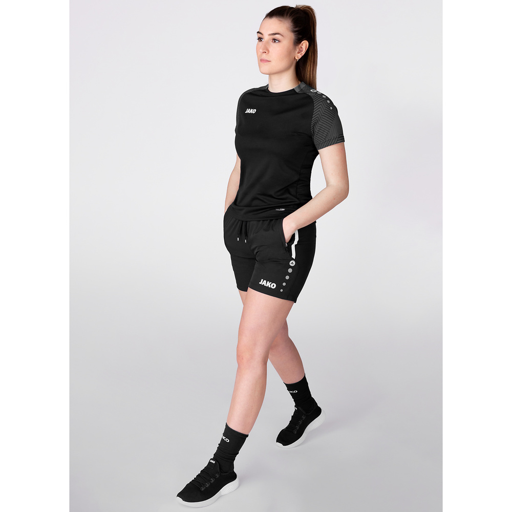 CAMISETA JAKO PERFORMANCE, NEGRA-ANTRACITA MUJER. 