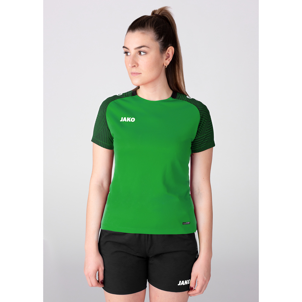 CAMISETA JAKO PERFORMANCE, VERDE-NEGRA MUJER. 