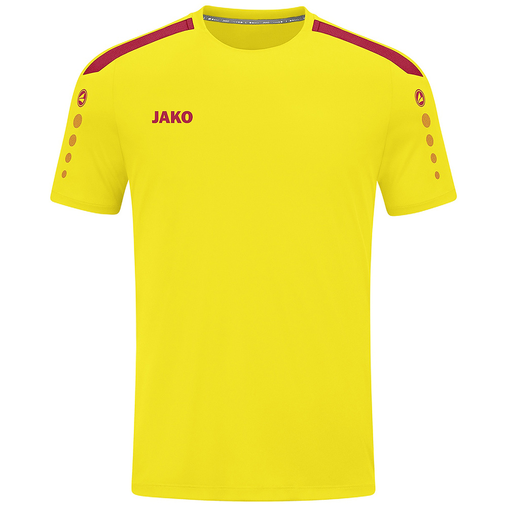 CAMISETA JAKO POWER MANGA CORTA, AMARILLA-ROJA HOMBRE. 