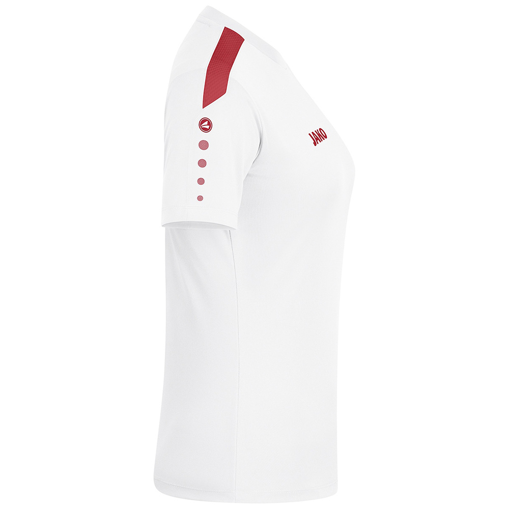 CAMISETA JAKO POWER MANGA CORTA, BLANCA-ROJA MUJER. 