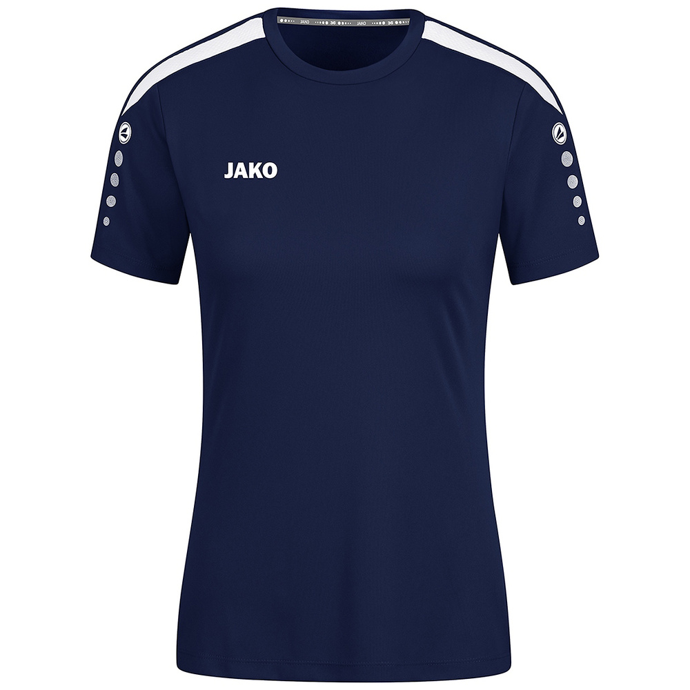 CAMISETA JAKO POWER MANGA CORTA, MARINO-BLANCA MUJER. 