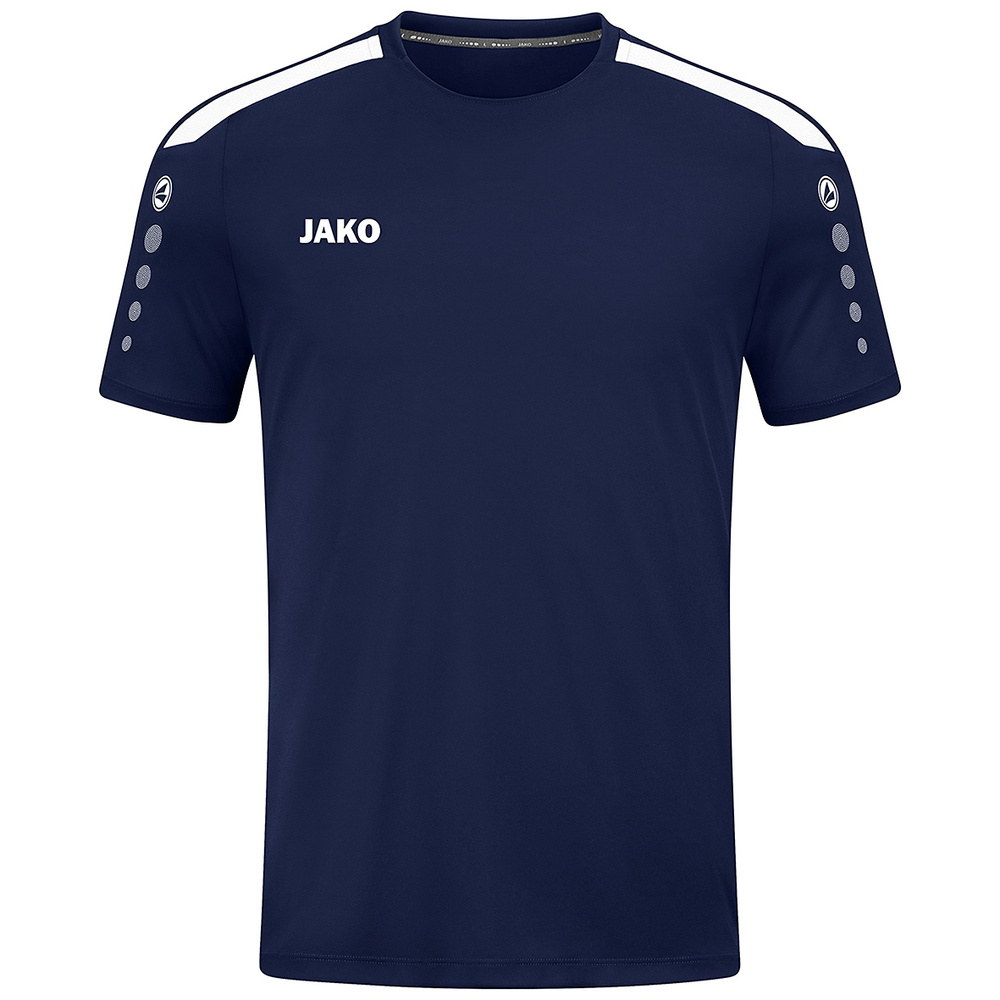 CAMISETA JAKO POWER MANGA CORTA, MARINO-BLANCA NIÑO. 