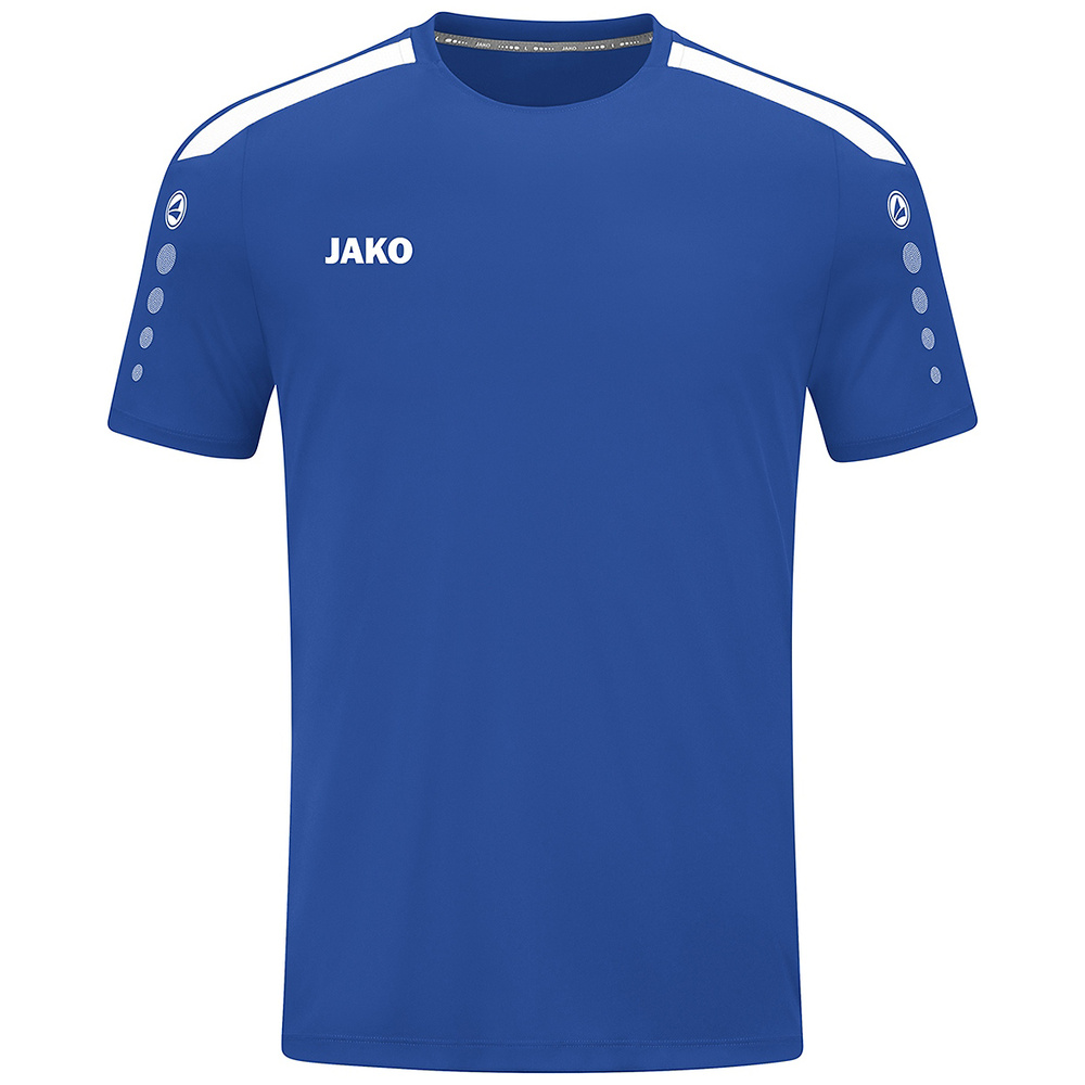 CAMISETA JAKO POWER MANGA CORTA, ROYAL-BLANCA HOMBRE. 