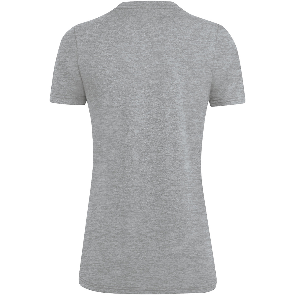 CAMISETA JAKO PREMIUM BASICS MANGA CORTA, GRIS CLARO MELANGE MUJER. 