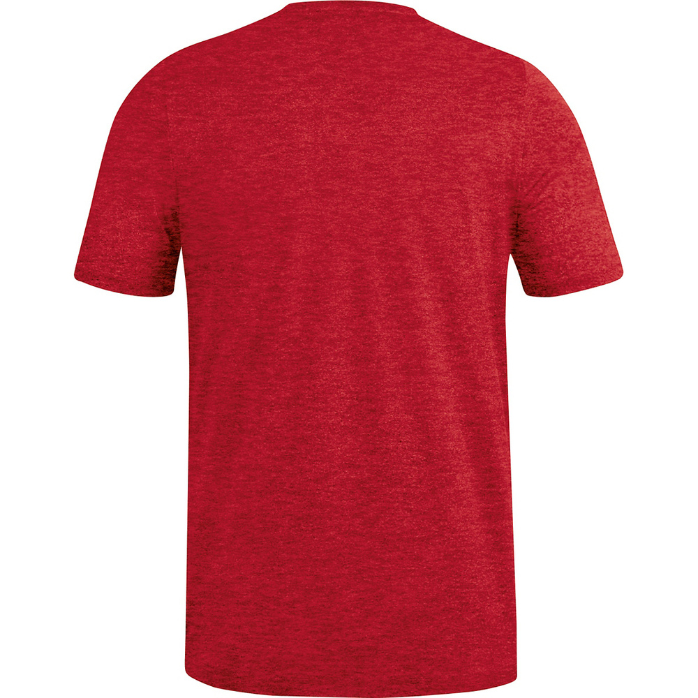 CAMISETA JAKO PREMIUM BASICS MANGA CORTA, ROJA MELANGE HOMBRE. 