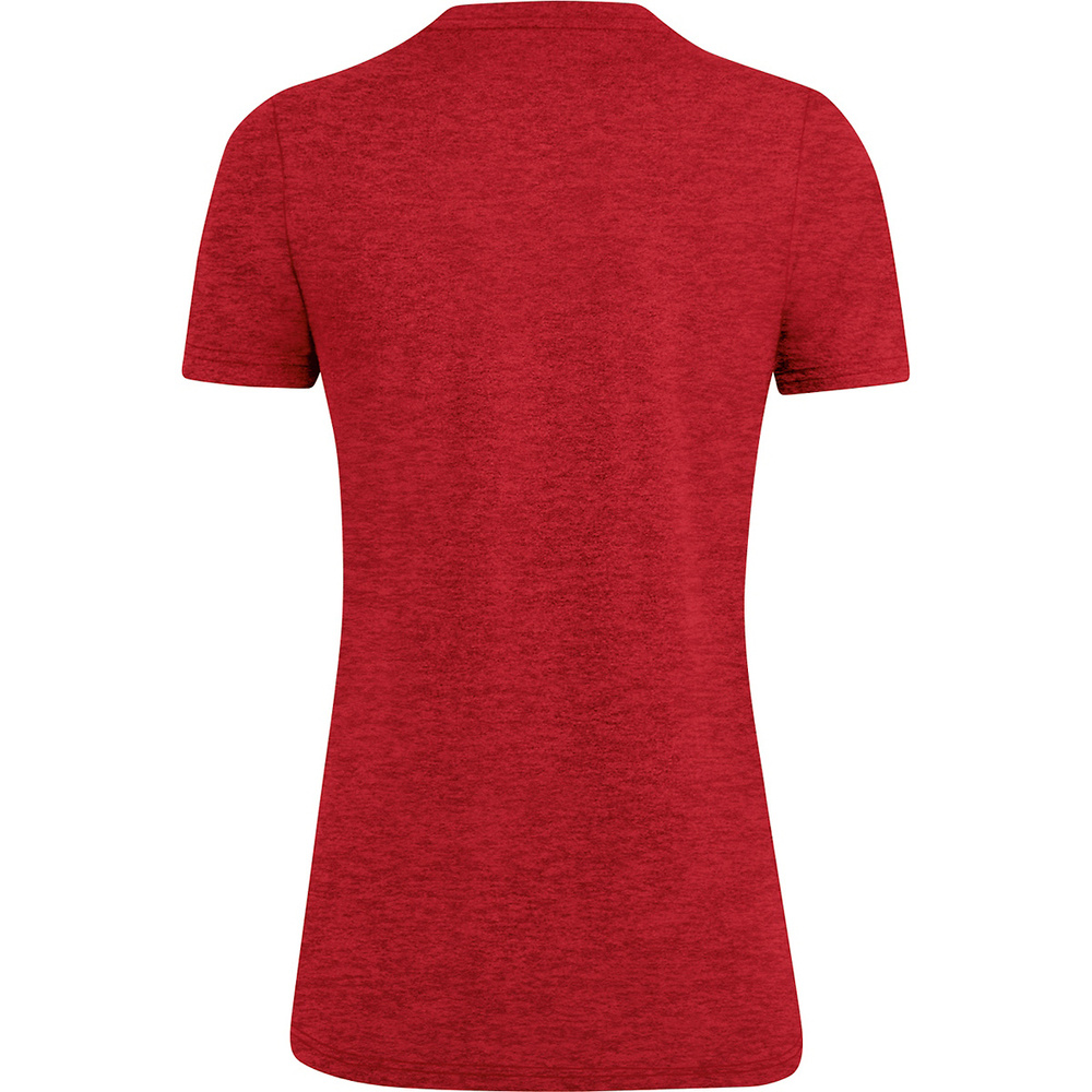 CAMISETA JAKO PREMIUM BASICS MANGA CORTA, ROJA MELANGE MUJER. 