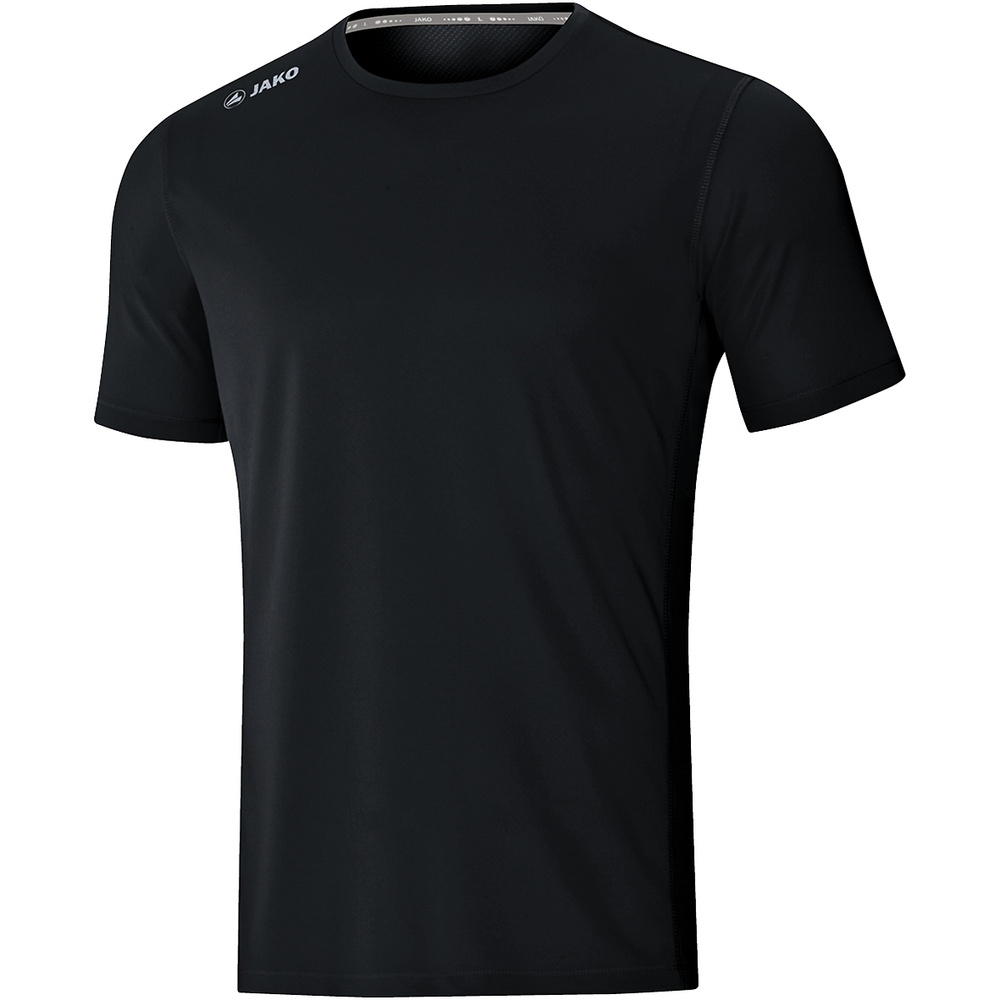 CAMISETA JAKO RUN 2.0 MANGA CORTA, NEGRA HOMBRE. 