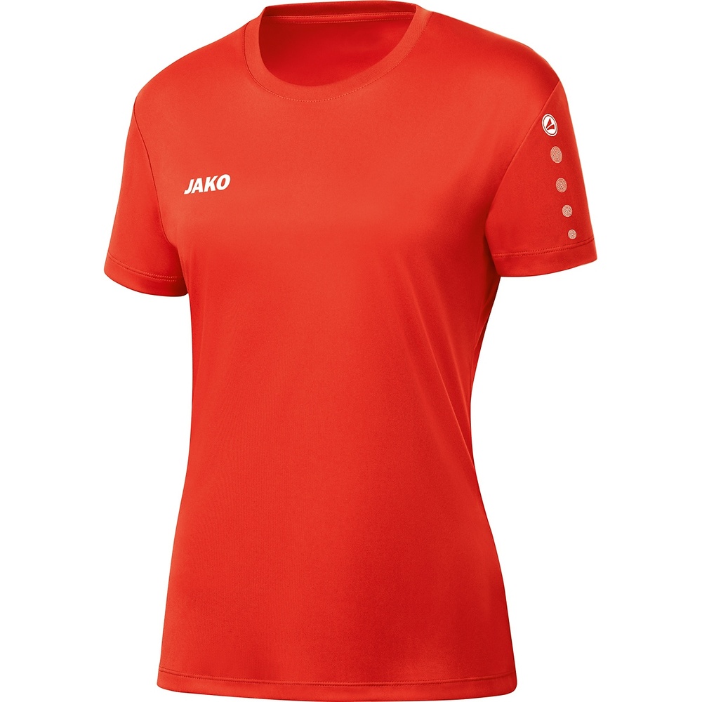 CAMISETA JAKO TEAM MANGA CORTA, ROJA-LLAMA MUJER. 