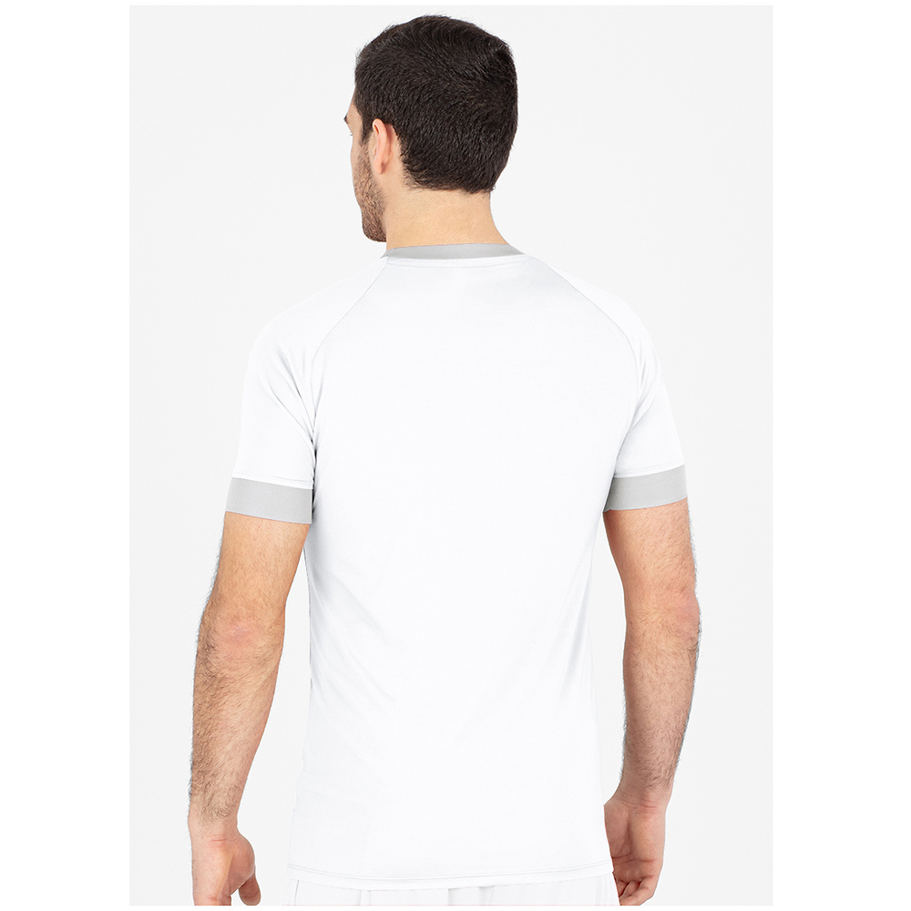 CAMISETA JAKO TROPICANA MANGA CORTA, BLANCA-PLATA HOMBRE. 