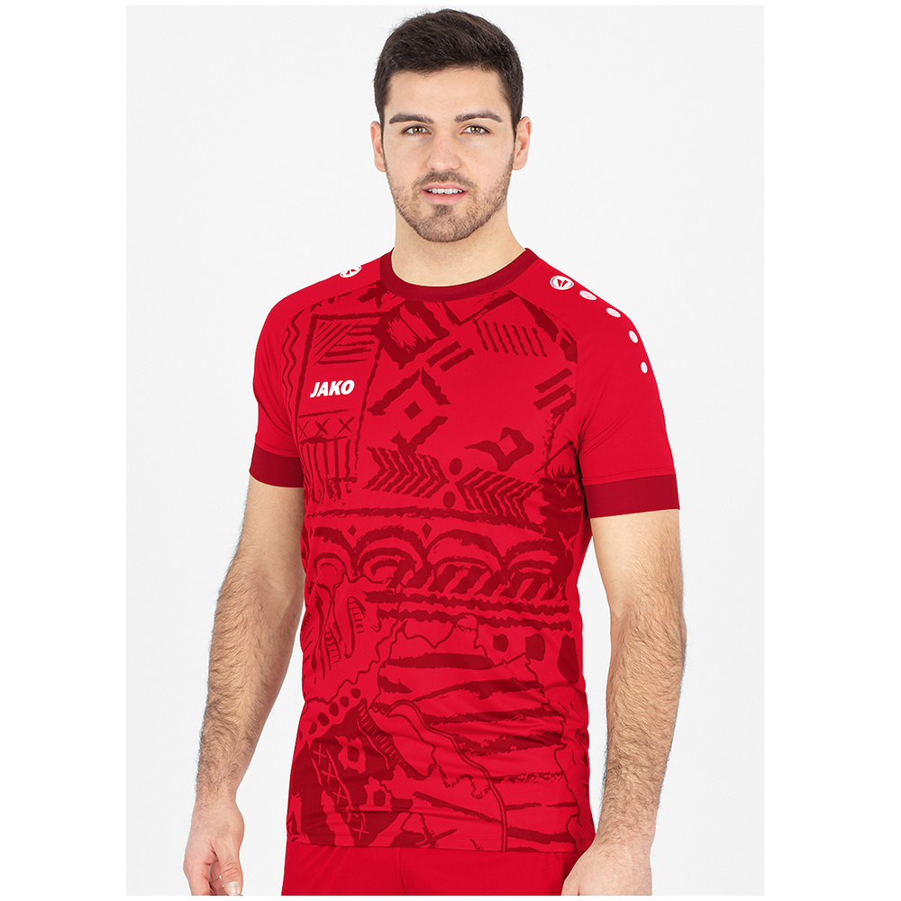 CAMISETA JAKO TROPICANA MANGA CORTA, ROJA NIÑO. 