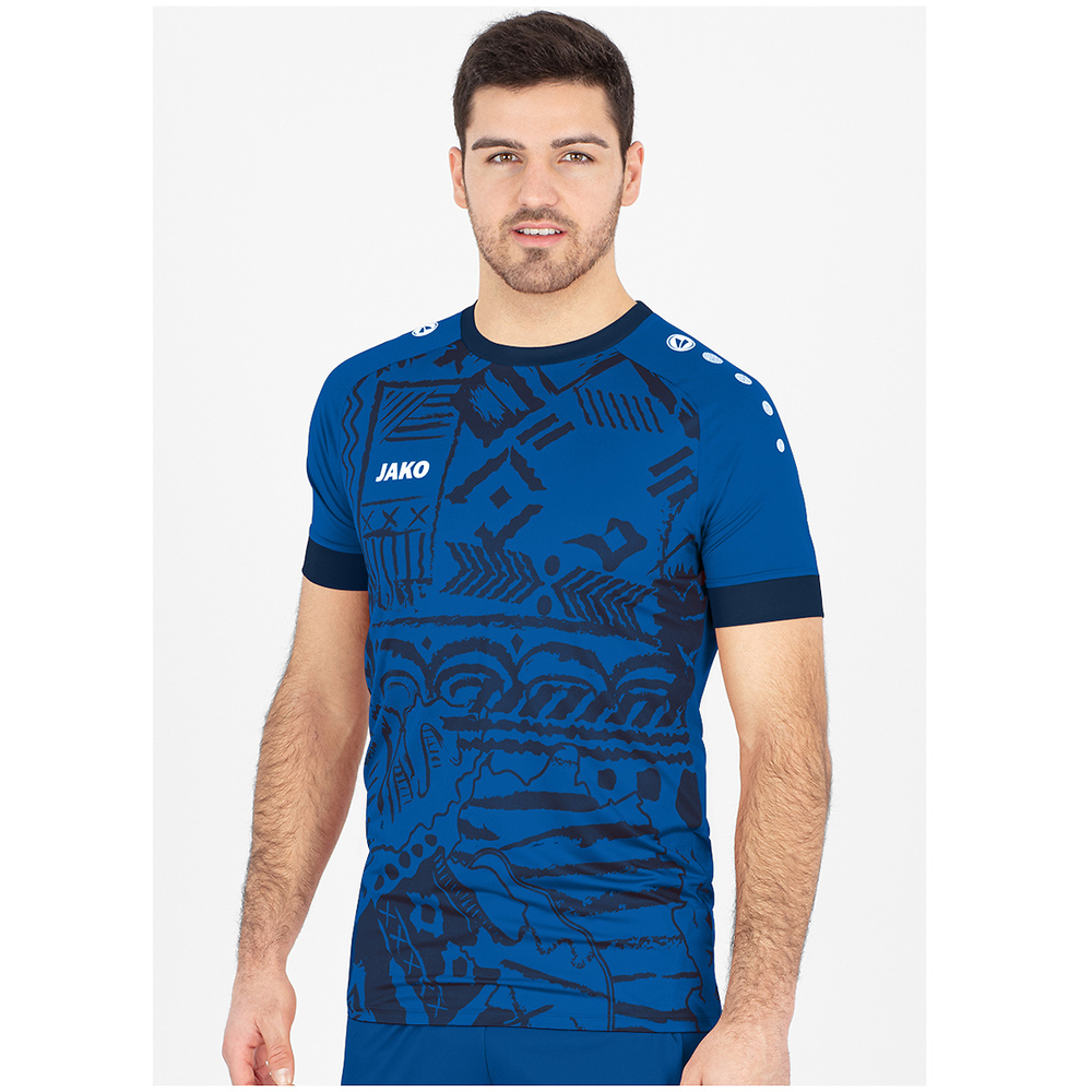 CAMISETA JAKO TROPICANA MANGA CORTA, ROYAL-MARINO HOMBRE. 