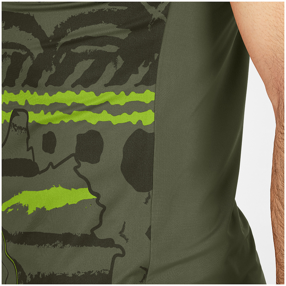 CAMISETA JAKO TROPICANA MANGA CORTA, VERDE CAQUI-VERDE NEÓN NIÑO. 