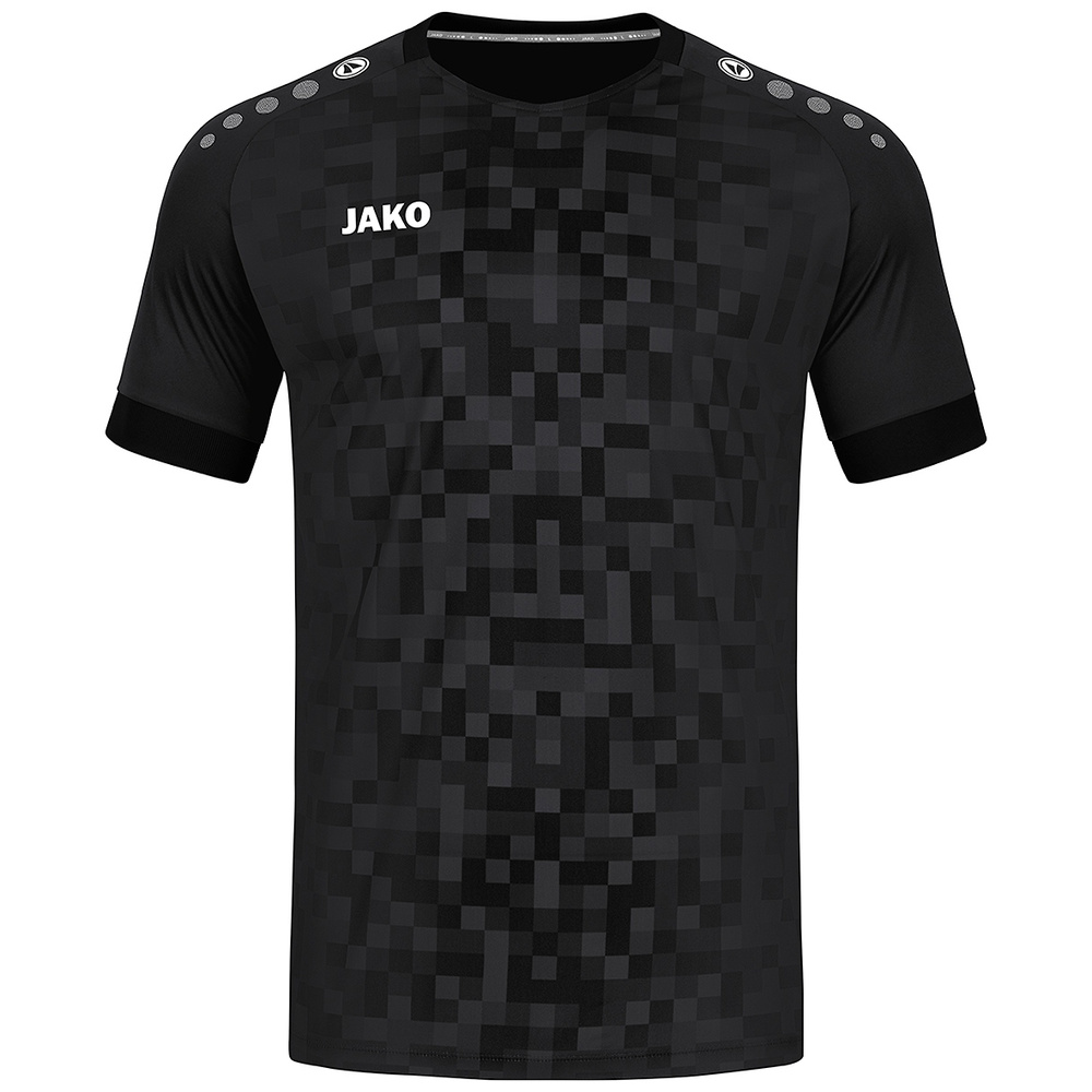 CAMISETA MANGA CORTA JAKO PIXEL, NEGRA NIÑO. 