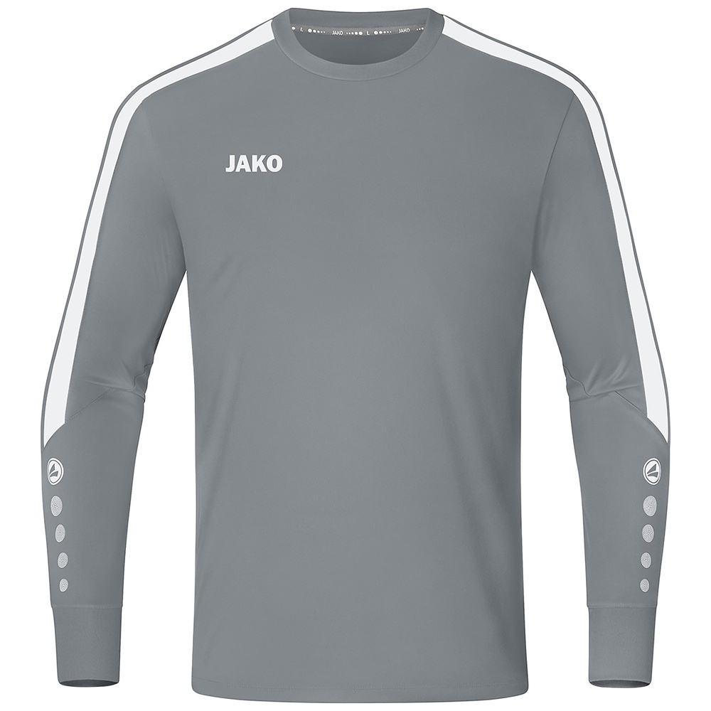 CAMISETA PORTERO JAKO POWER, GRIS PIEDRA-BLANCA NIÑO. 